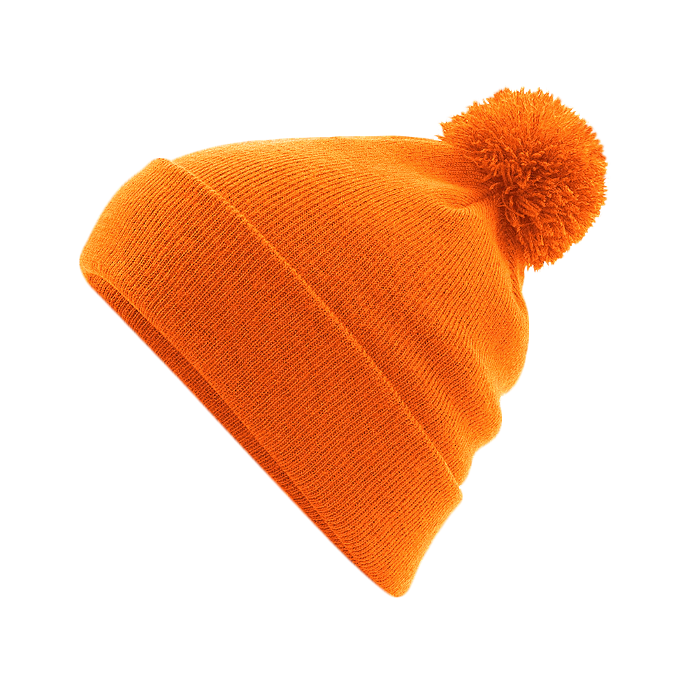 BONNET Pompon orange