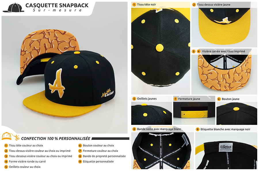 Casquette snapback sur mesure