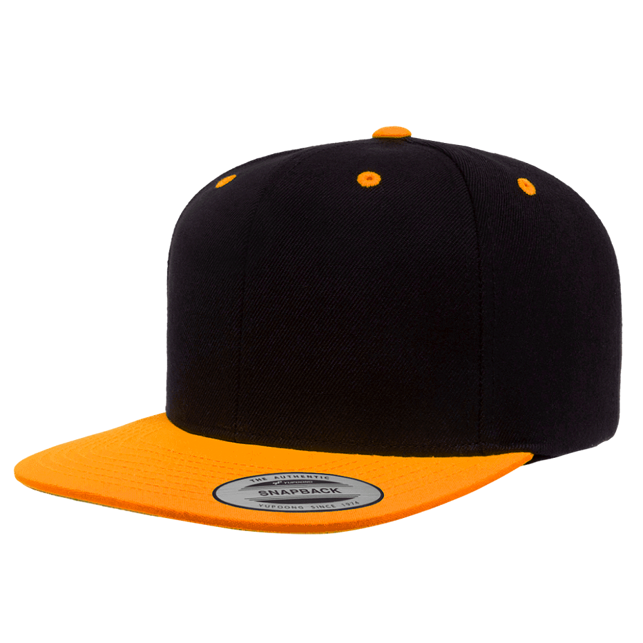 CASQUETTE SNAPBACK Yupoong Classique black-neon-orange