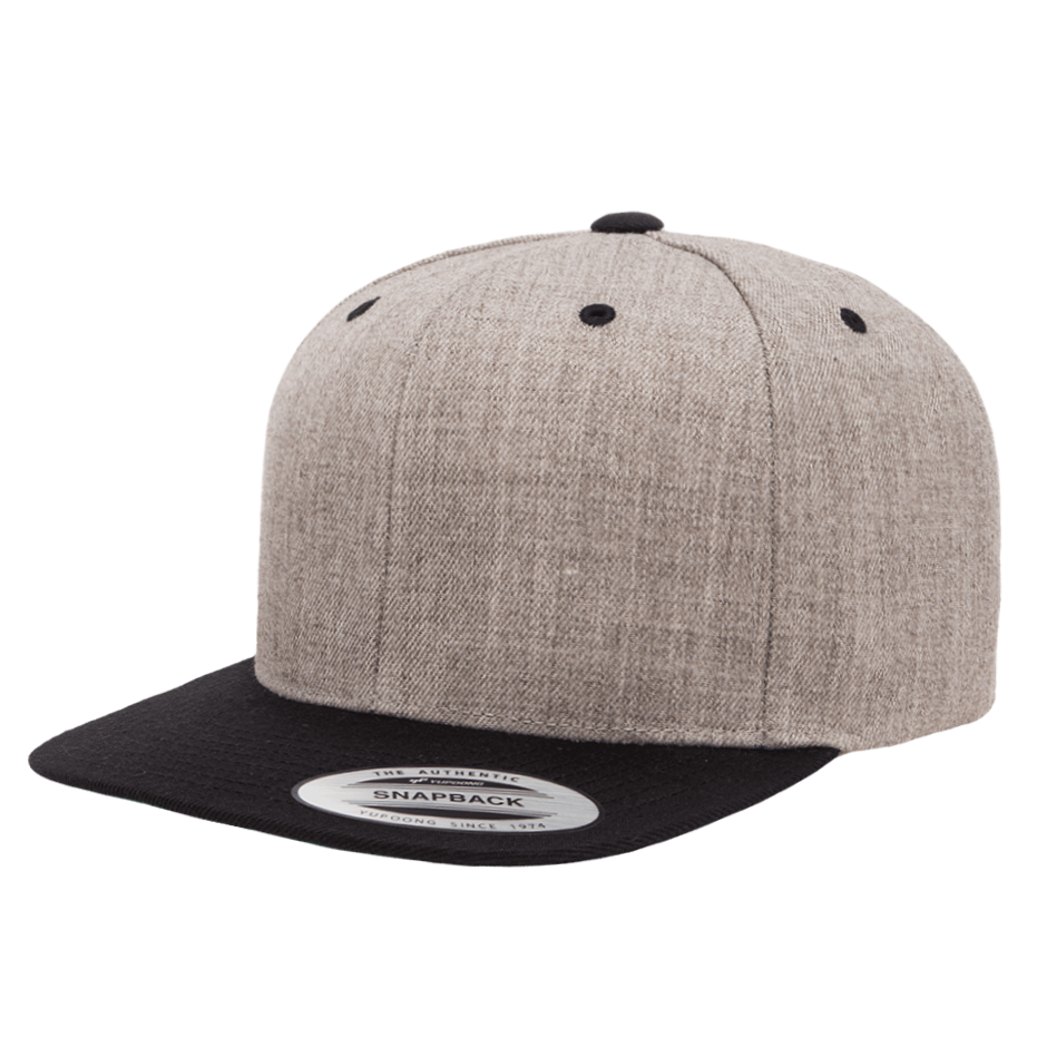 CASQUETTE SNAPBACK Yupoong Classique heather-grey-black