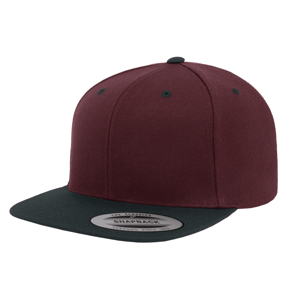 CASQUETTE SNAPBACK Yupoong Classique maroon-black