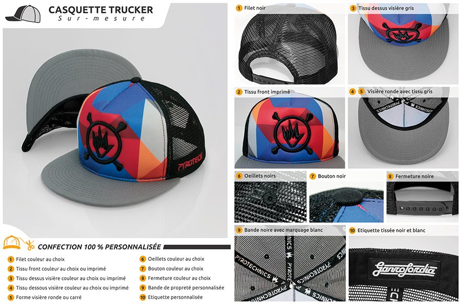 Casquette trucker sur-mesure