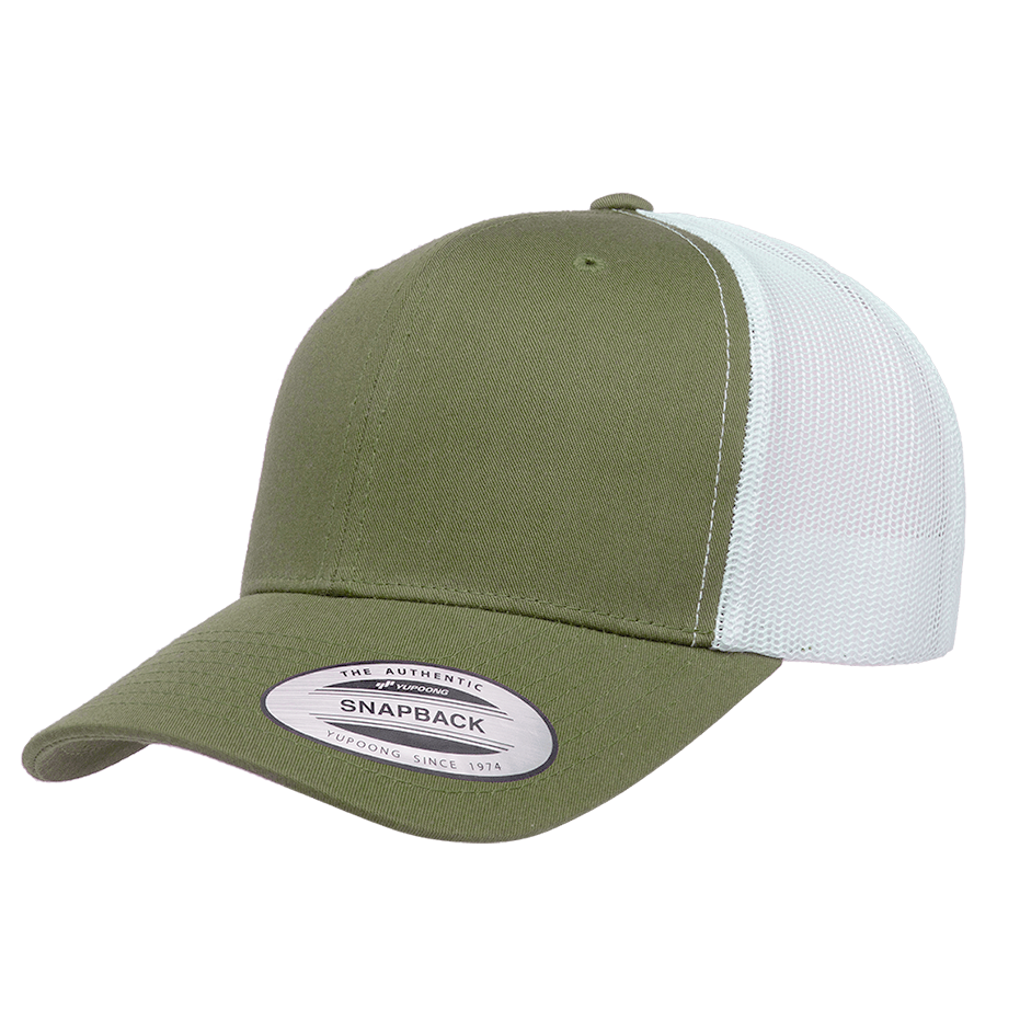 CASQUETTE TRUCKER Yupoong Baseball Front tissu buck-white