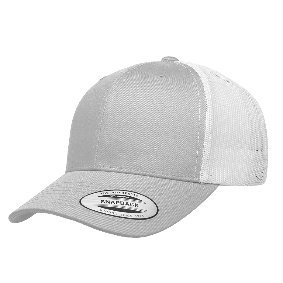 CASQUETTE TRUCKER Yupoong Baseball Front tissu silver-white