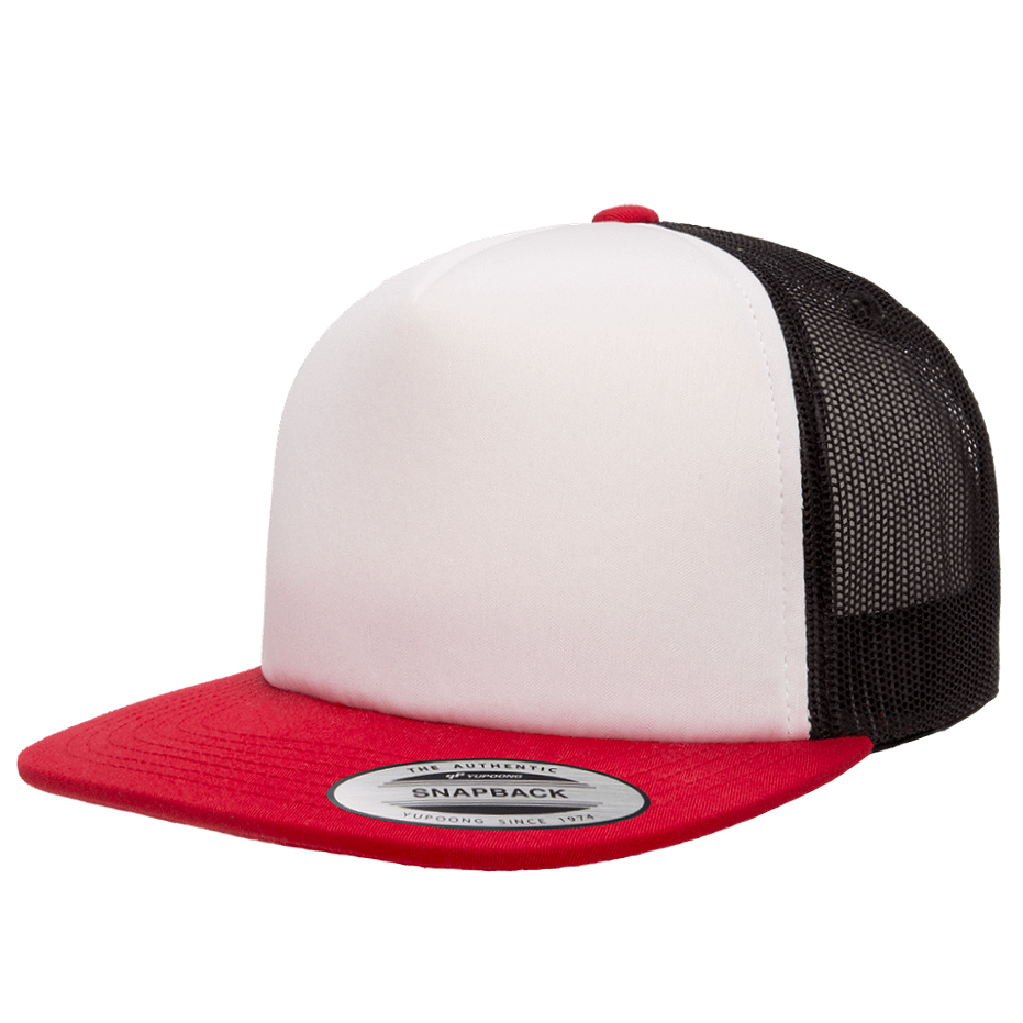 CASQUETTE TRUCKER Yupoong Front mousse red-white-black
