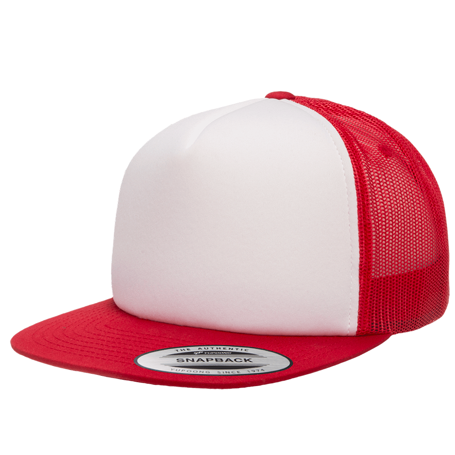 CASQUETTE TRUCKER Yupoong Front mousse red-white-red