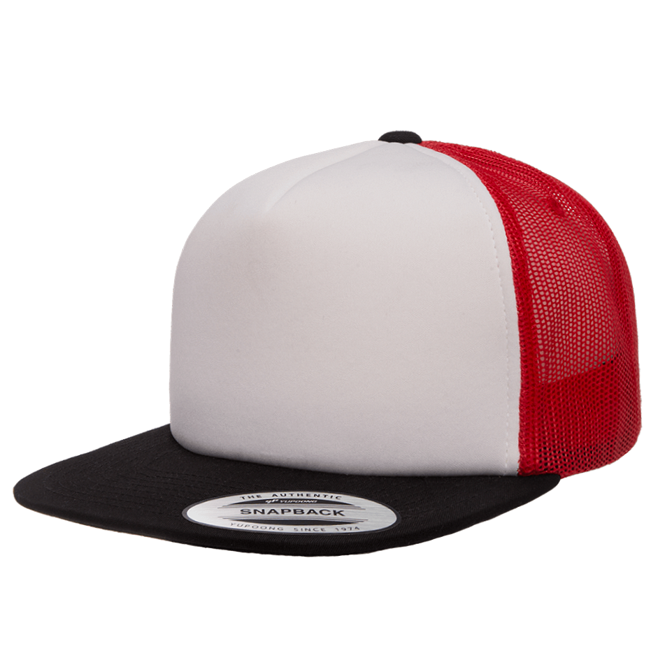 CASQUETTE TRUCKER Yupoong Front mousse black-white-red