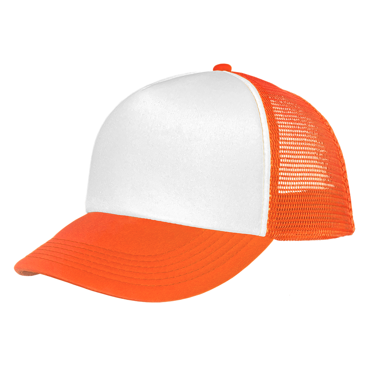 Casquette Trucker modèle rétro orange et beige, 6 panneaux, logo Kota Blue  brodée en blanc