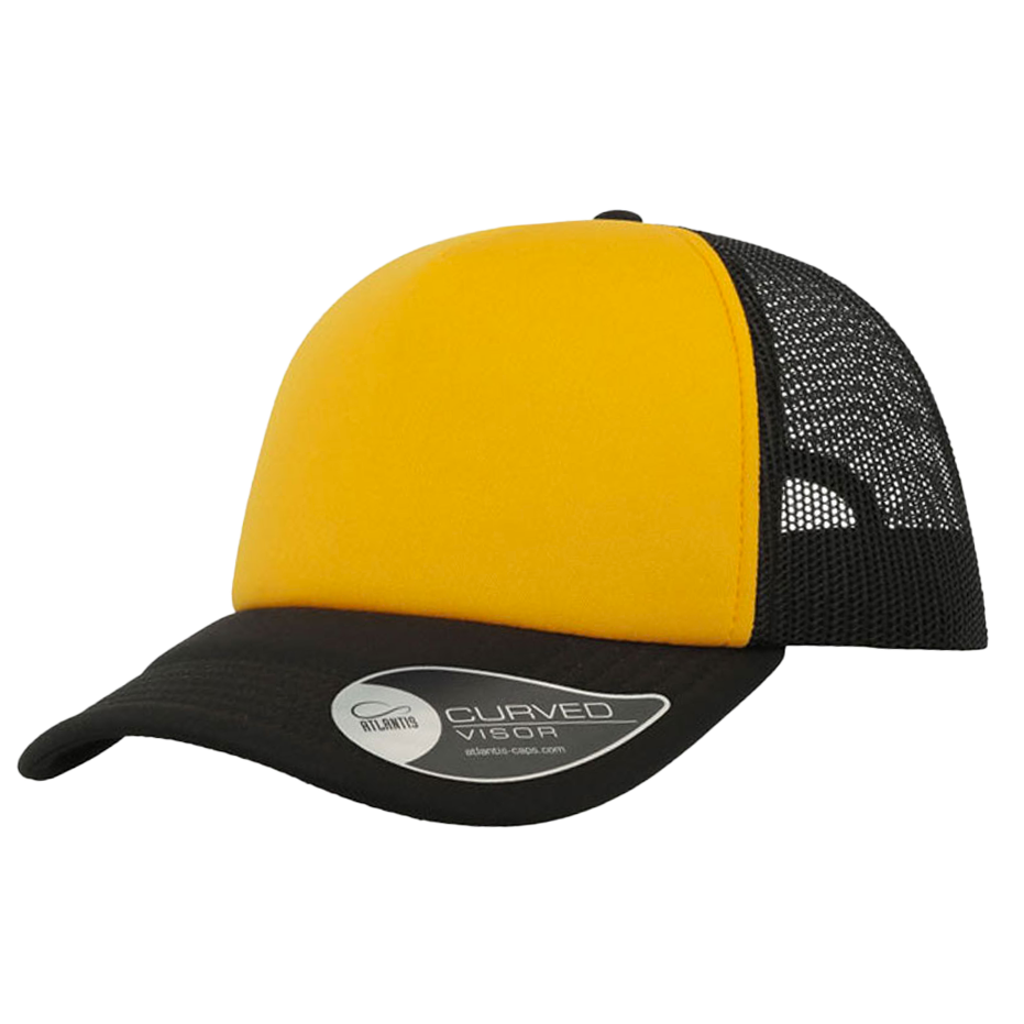 Casquette Trucker en maille noire/jaune Tequila – Azat Mard