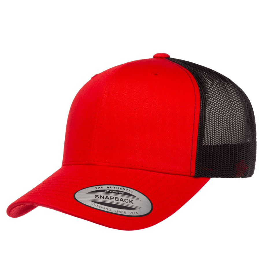 CASQUETTE TRUCKER Yupoong Baseball Front tissu red-black
