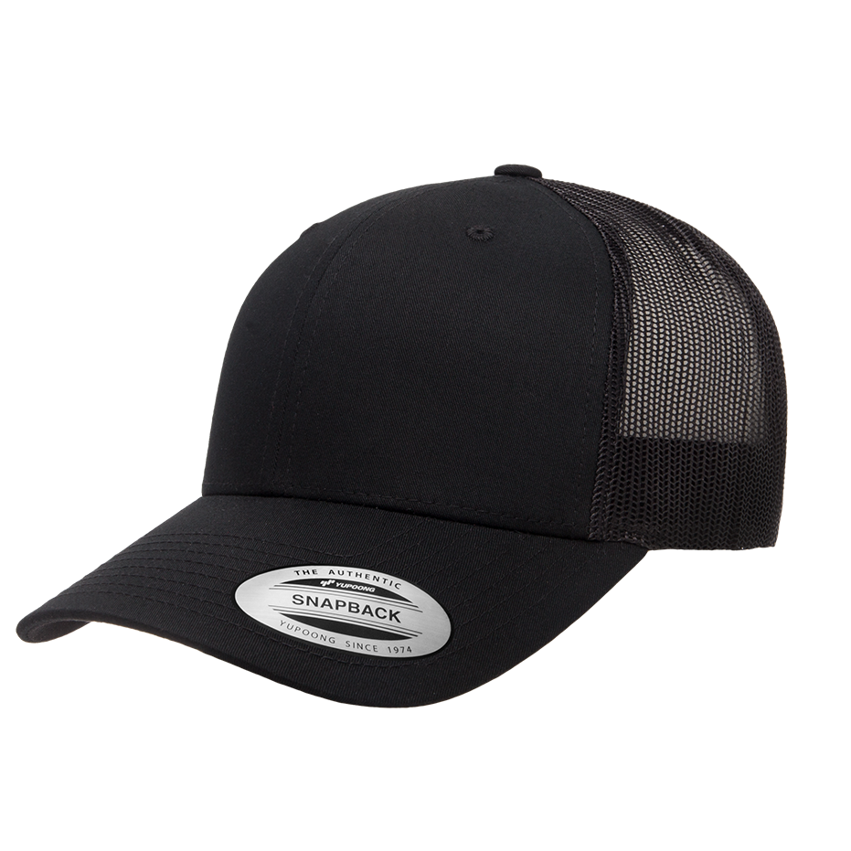 CASQUETTE TRUCKER Yupoong Baseball Front tissu black