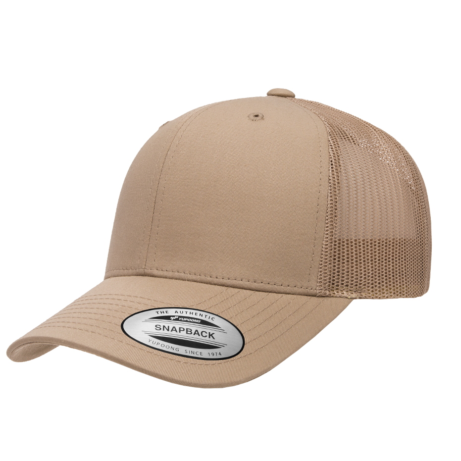 CASQUETTE TRUCKER Yupoong Baseball Front tissu khaki