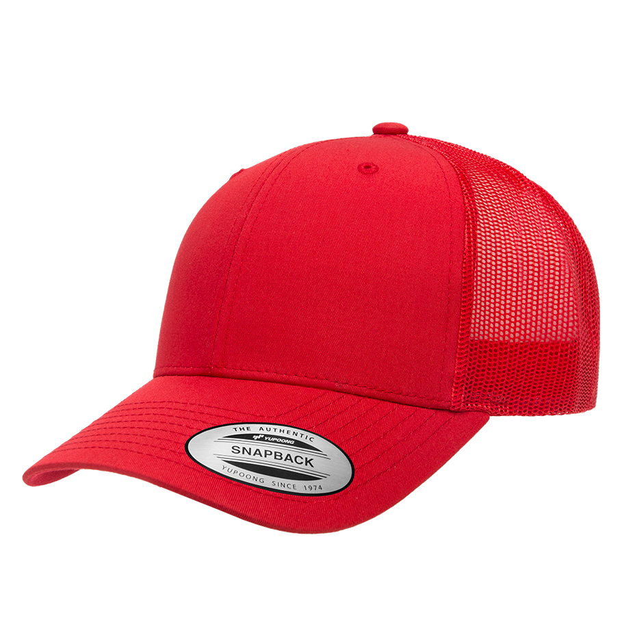 CASQUETTE TRUCKER Yupoong Baseball Front tissu red