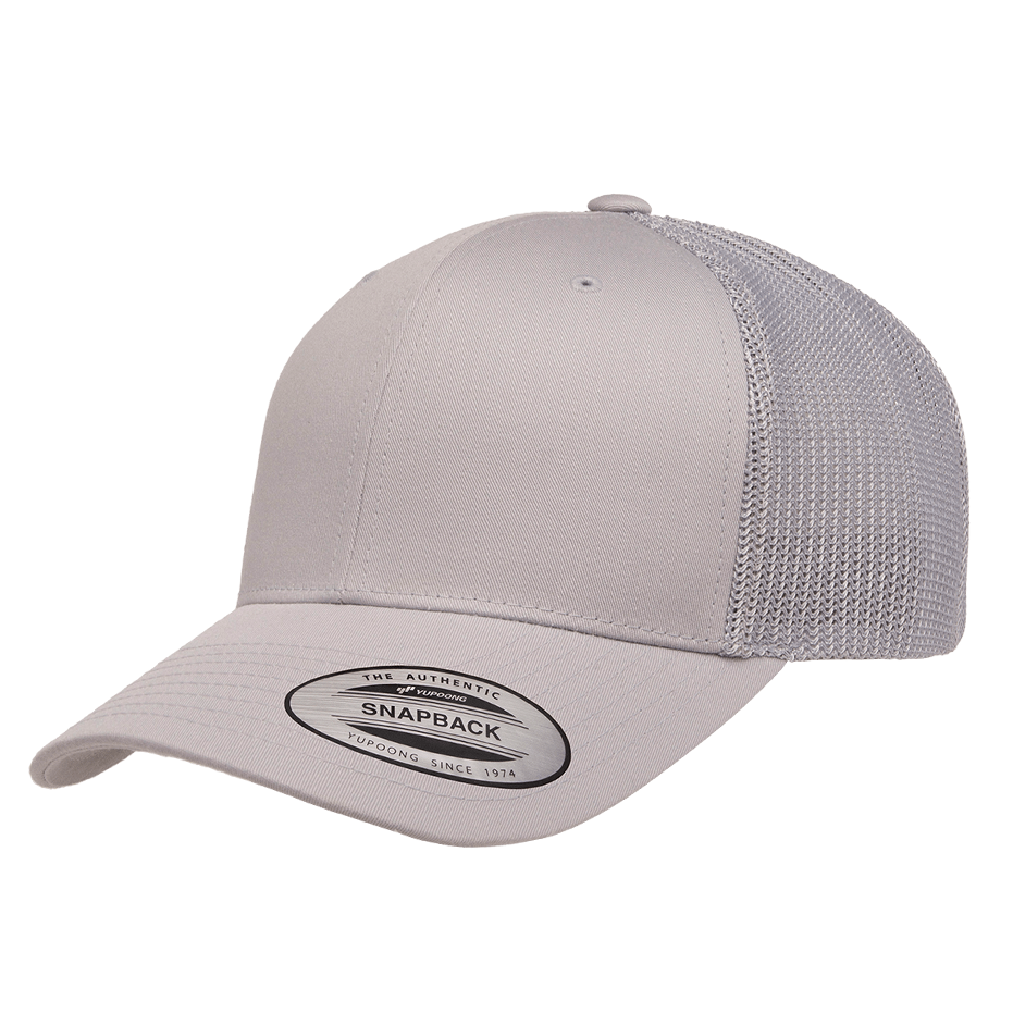 CASQUETTE TRUCKER Yupoong Baseball Front tissu silver