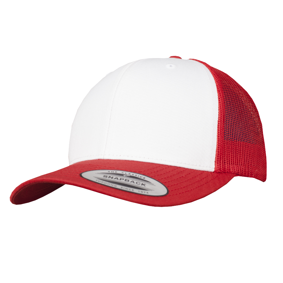 CASQUETTE TRUCKER Yupoong Baseball Front tissu red-white-red