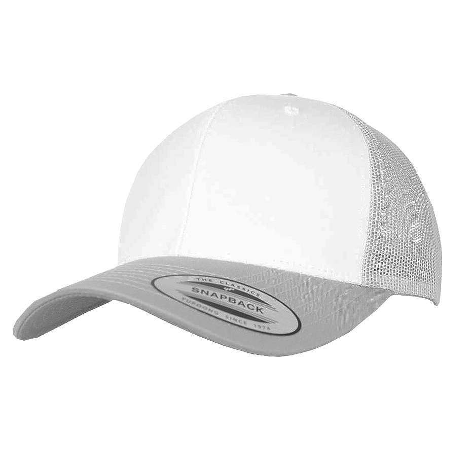 CASQUETTE TRUCKER Yupoong Baseball Front tissu silver-white-silver