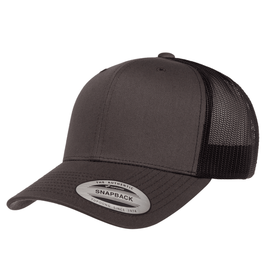 CASQUETTE TRUCKER Yupoong Baseball Front tissu dark-grey-black