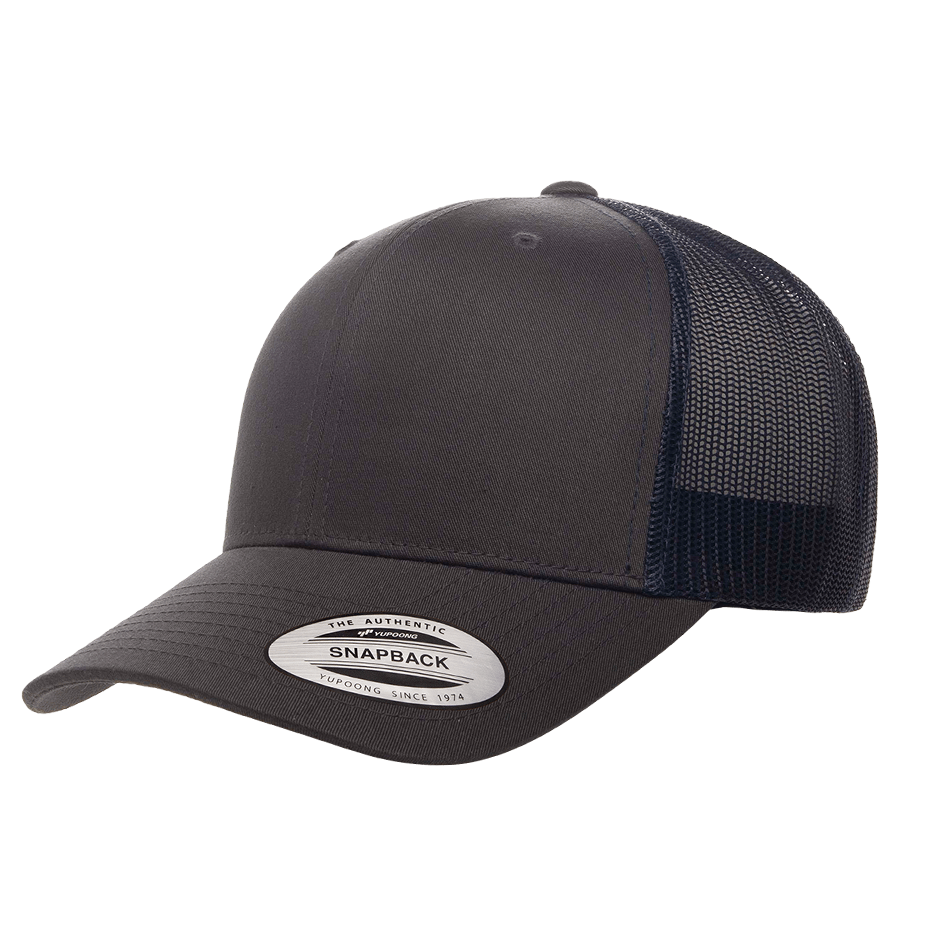 CASQUETTE TRUCKER Yupoong Baseball Front tissu charcoal-navy