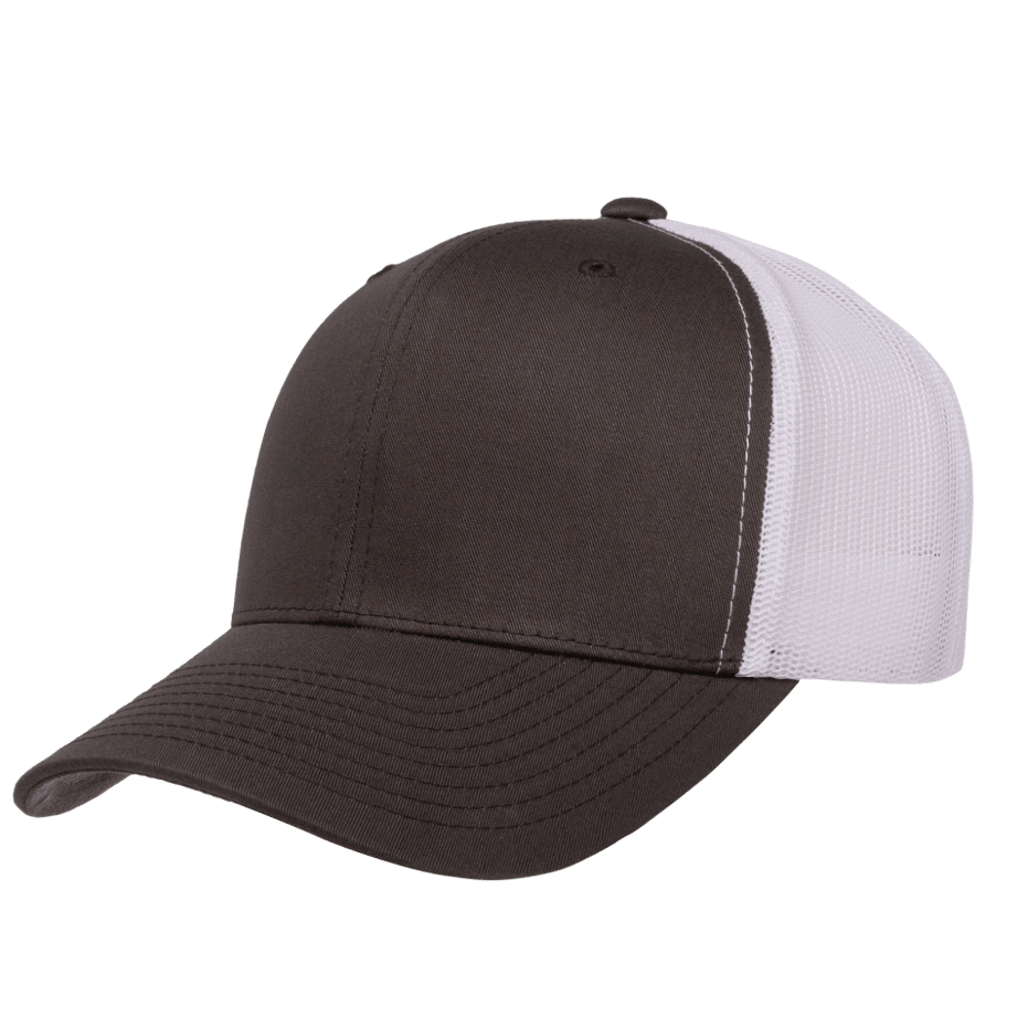 CASQUETTE TRUCKER Yupoong Baseball Front tissu charcoal-white