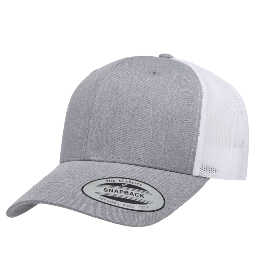 CASQUETTE TRUCKER Yupoong Baseball Front tissu heather-white