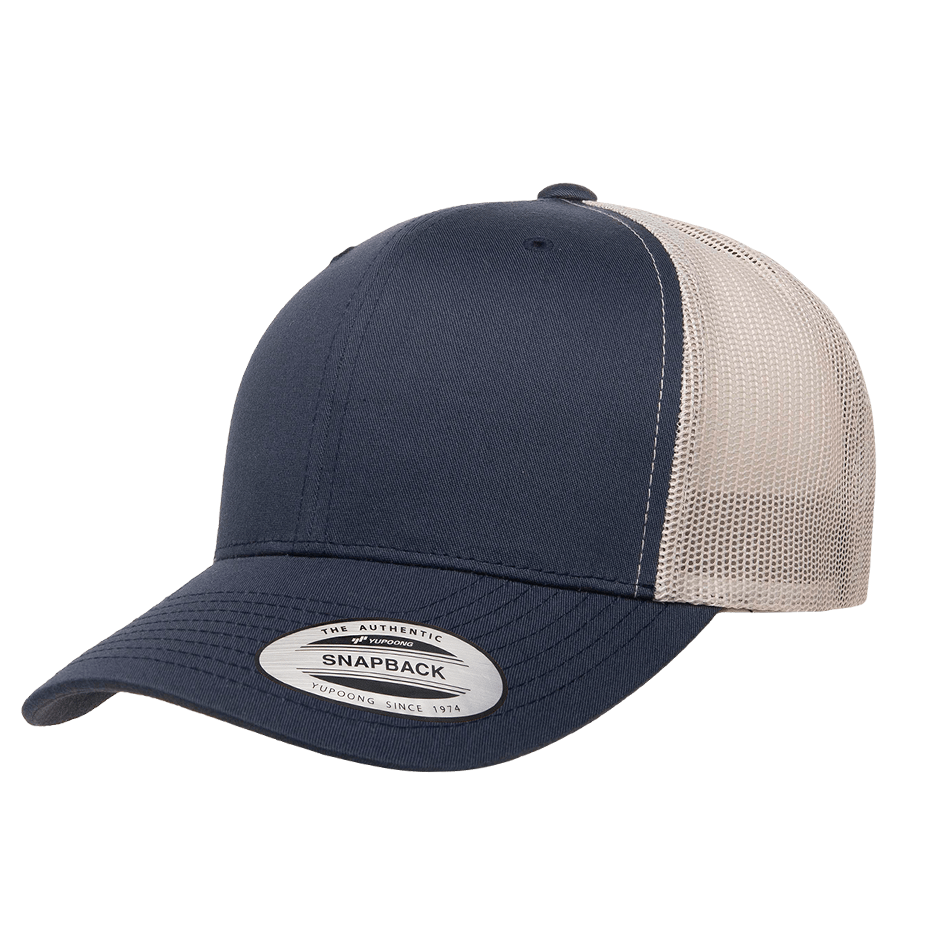 CASQUETTE TRUCKER Yupoong Baseball Front tissu navy-silver