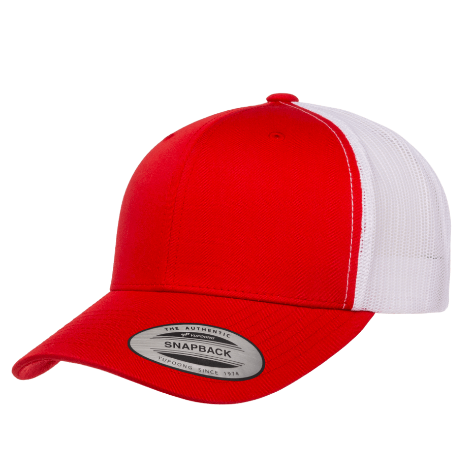 CASQUETTE TRUCKER Yupoong Baseball Front tissu red-white