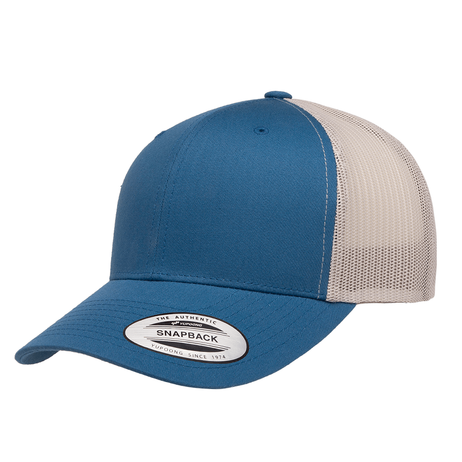 CASQUETTE TRUCKER Yupoong Baseball Front tissu steel-blue-silver