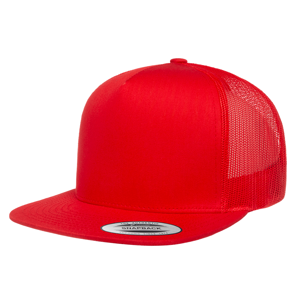 CASQUETTE TRUCKER Yupoong Front tissu red-red
