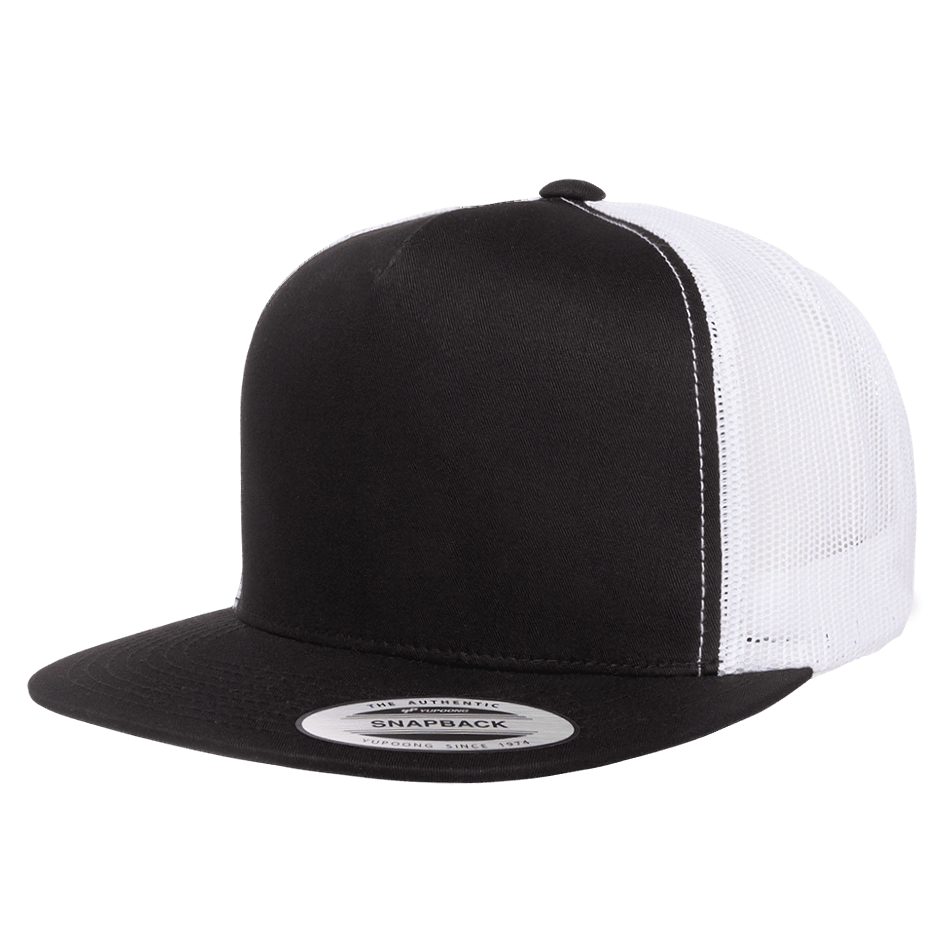 CASQUETTE TRUCKER Yupoong Front tissu black-white