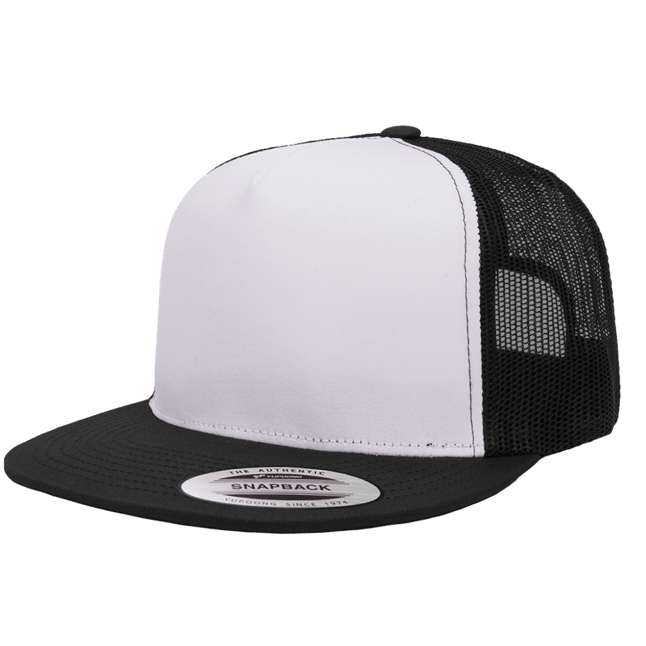 CASQUETTE TRUCKER Yupoong Front tissu black-white-black