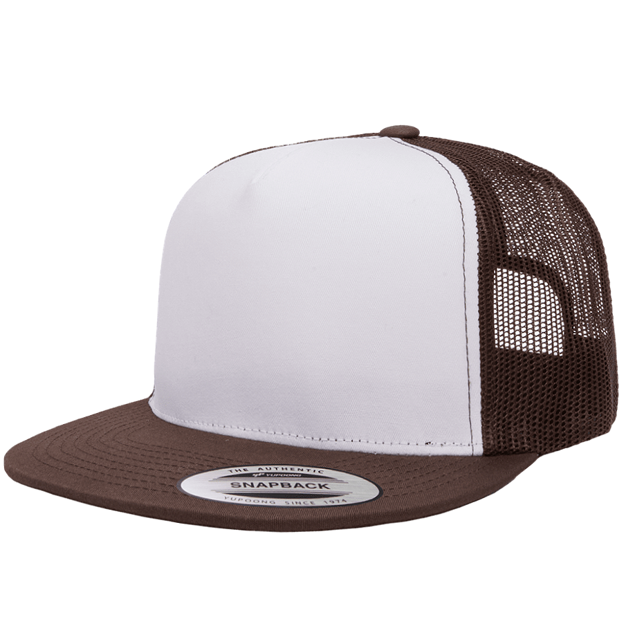 CASQUETTE TRUCKER Yupoong Front tissu brown-white-brown