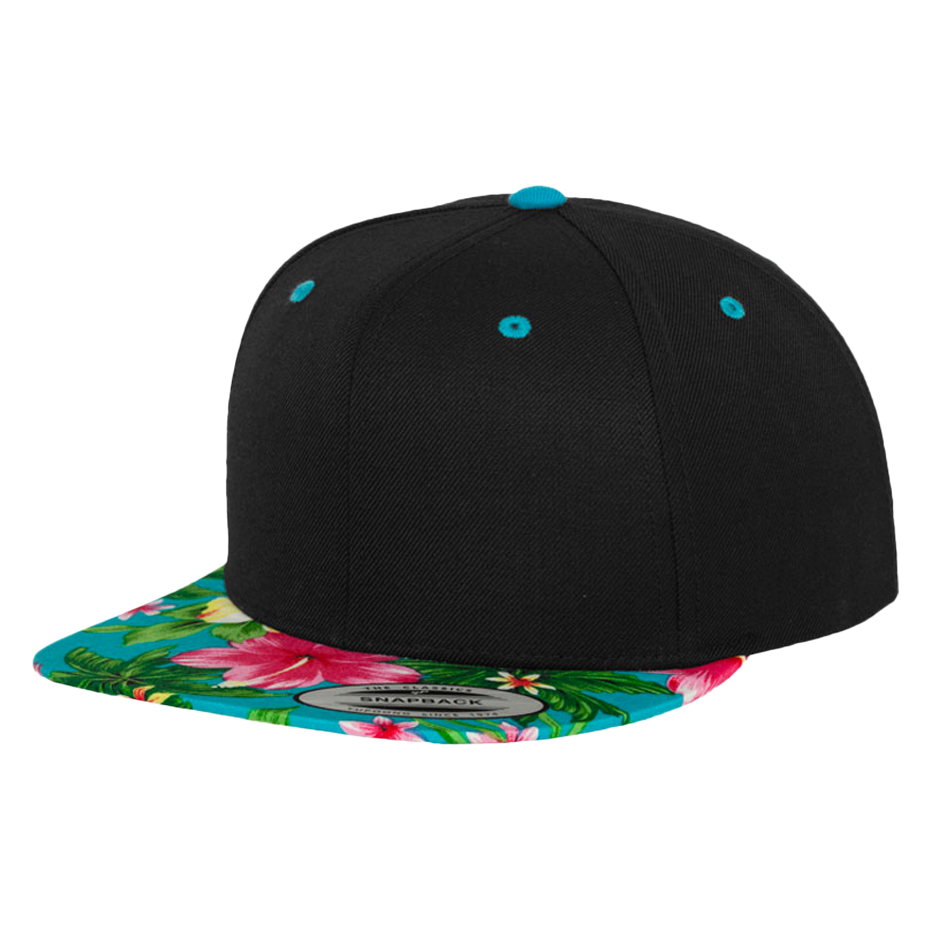 CASQUETTE SNAPBACK Yupoong Printed blk-aqua