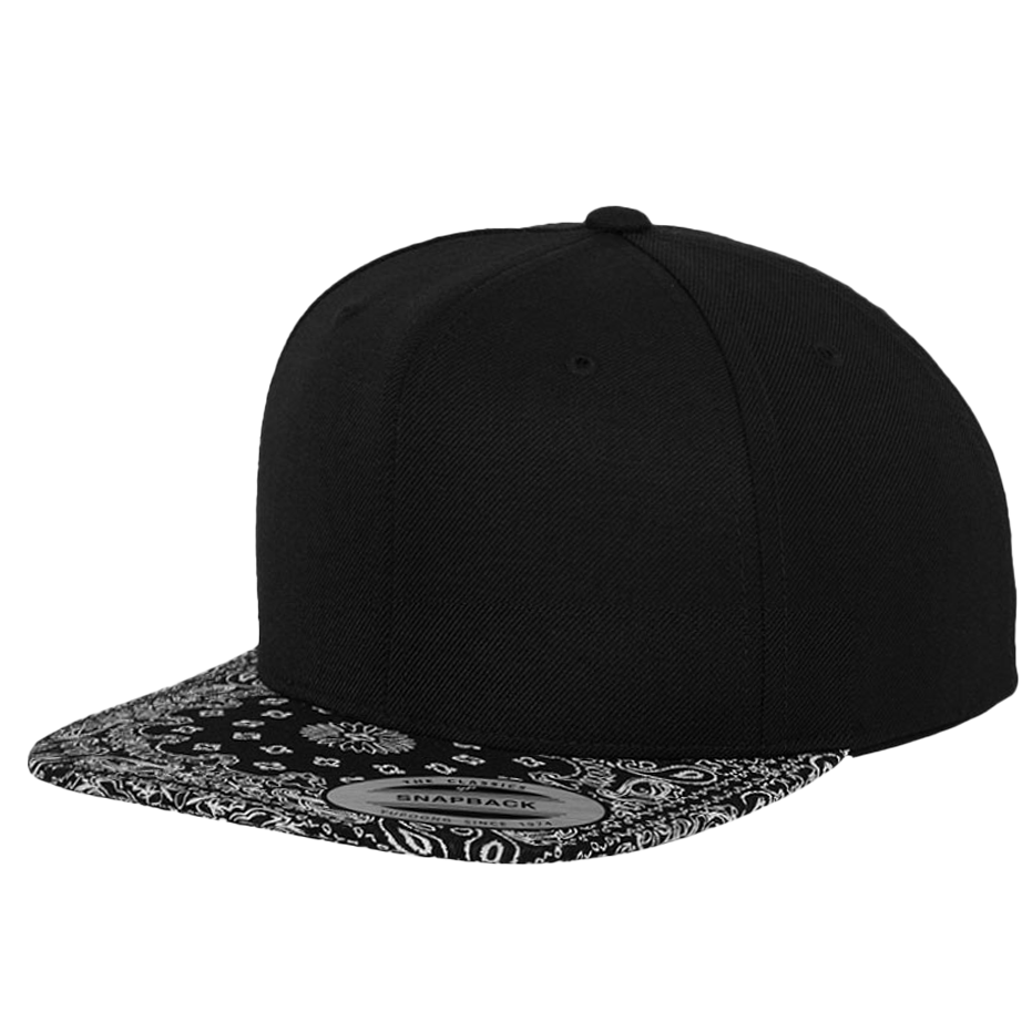 CASQUETTE SNAPBACK Yupoong Printed black-white-bandana