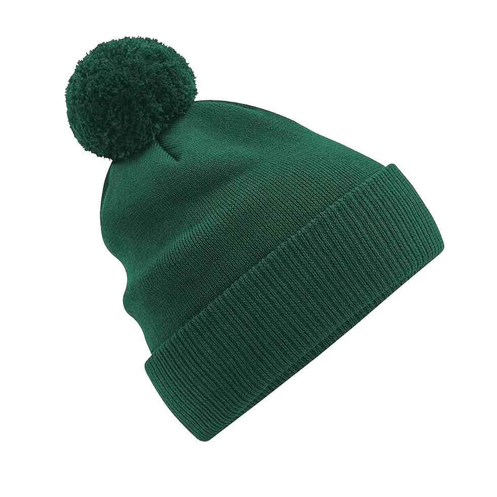 BONNET Pompon coton Bio bottle-green