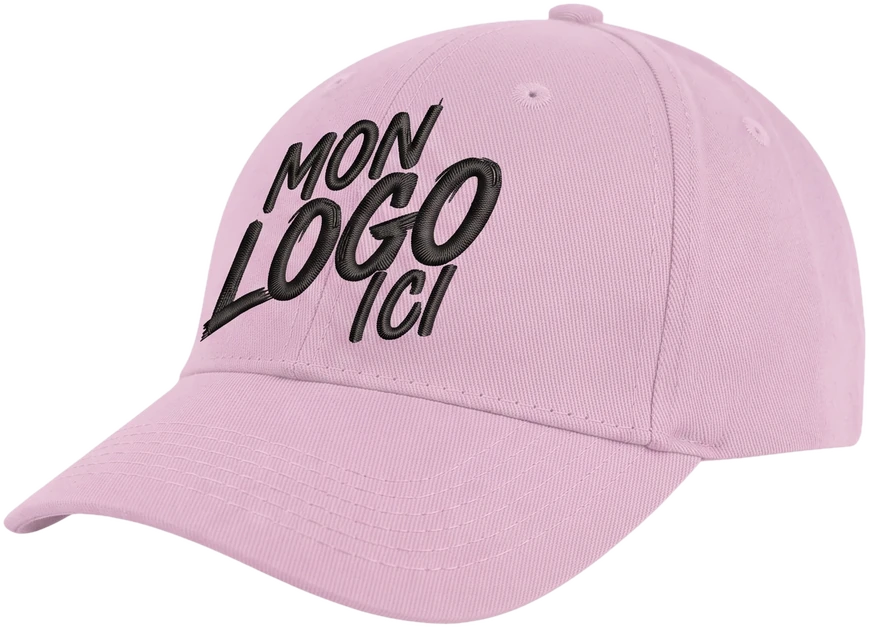 Casquette baseball classic rose personnalisée avec un logo brodé