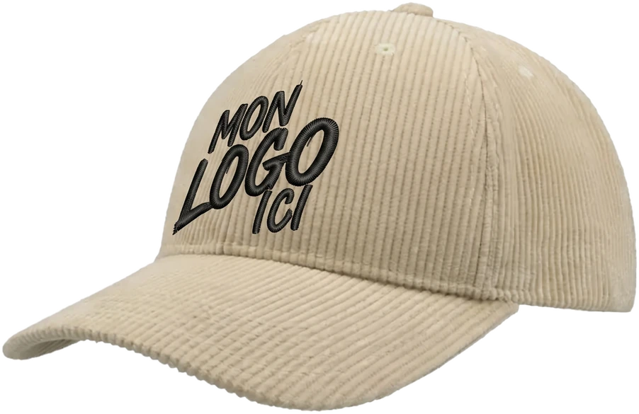 Casquette velours stone personnalisée avec un logo brodé